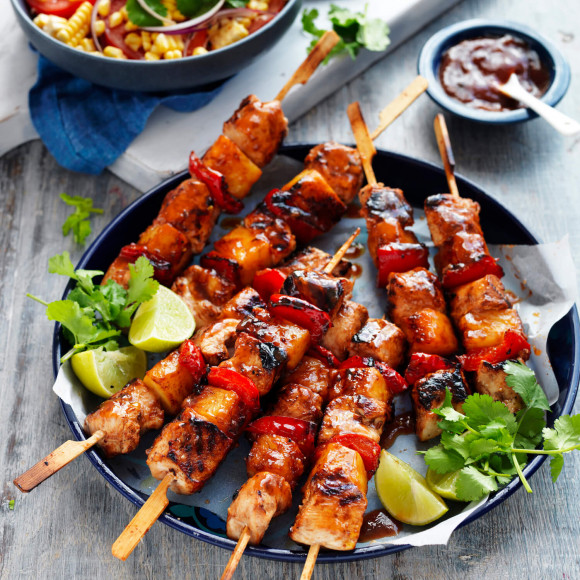 Chicken and Pineapple BBQ skewers