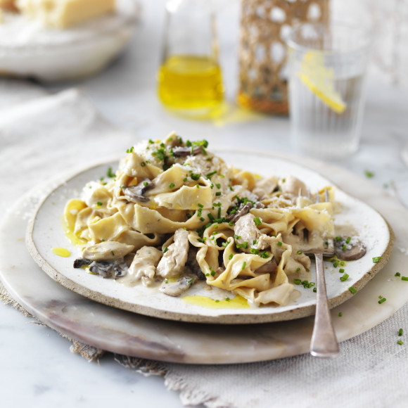 Creamy chicken and mushroom fettuccine