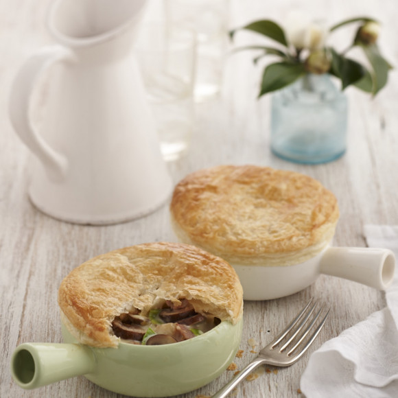 Individual Mushroom, Leek and Pancetta Pies