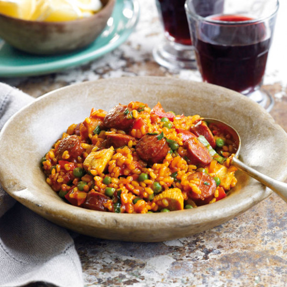 Kabana and chicken Paella