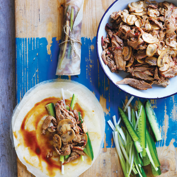 Mushroom Duck Pancakes dinner party recipe idea