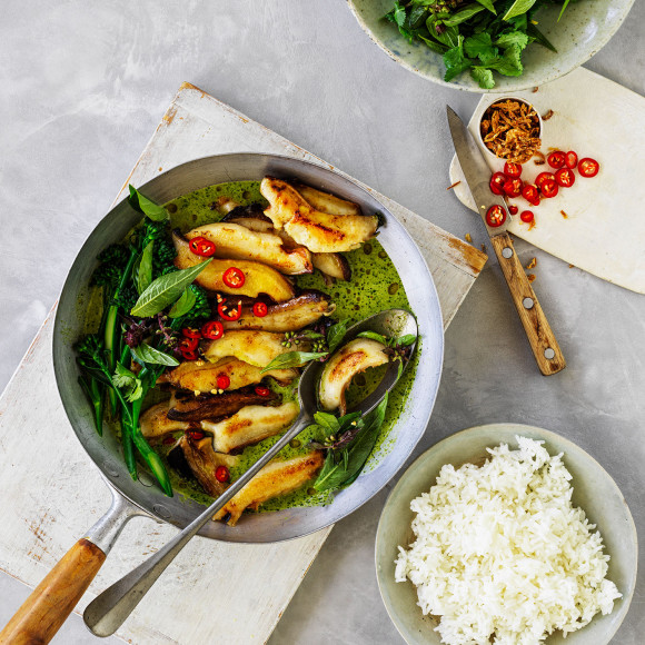 Australian Abalone recipe in Green Curry