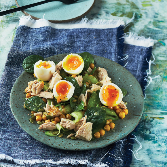 Egg, Tuna, and Chickpea Salad