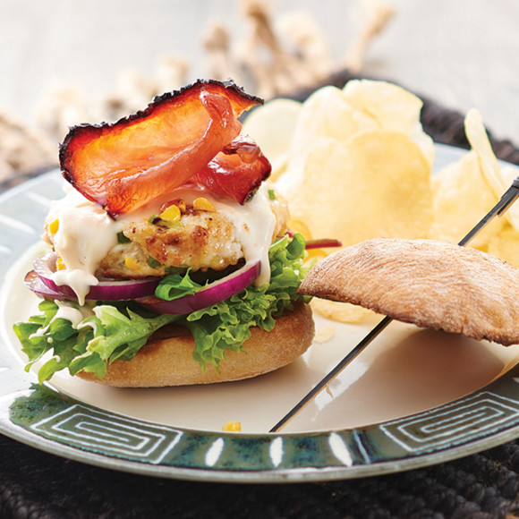 Chicken Burger with Maple Bacon