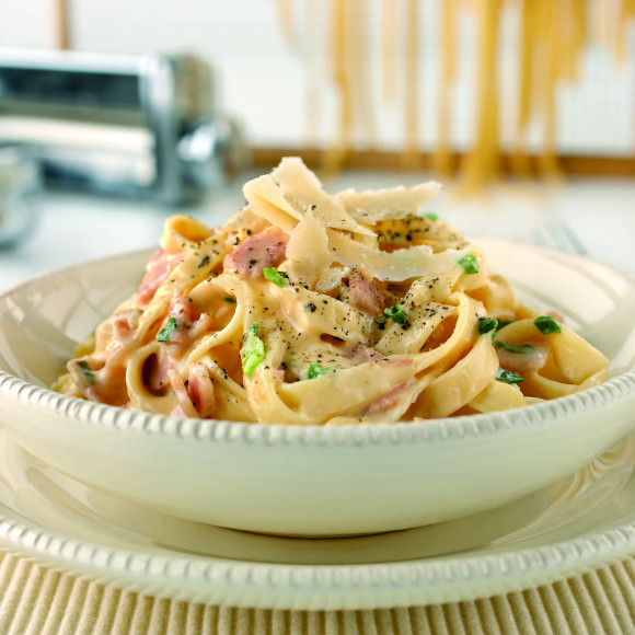 Fettuccine Alla Carbonara using KitchenAid Pasta Maker attachment