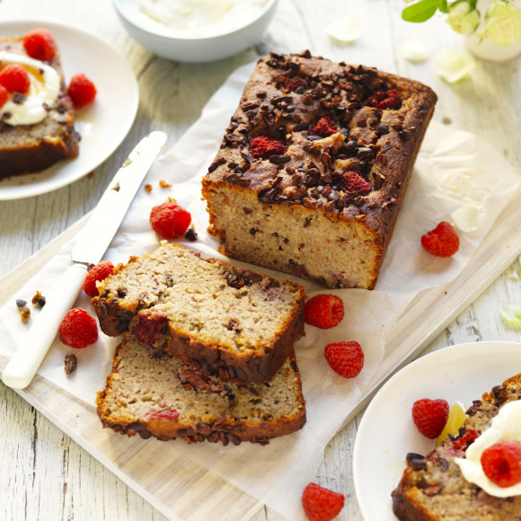 Healthy banana and raspberry bread recipe 