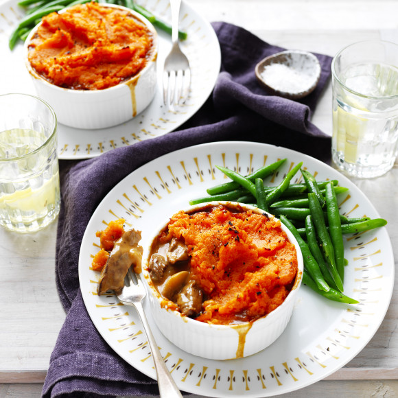 Beef Stroganoff and Sweet Potato Pot Pies