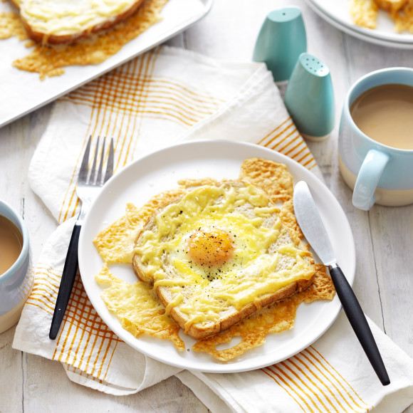 Baked Egg and Cheese Toasts