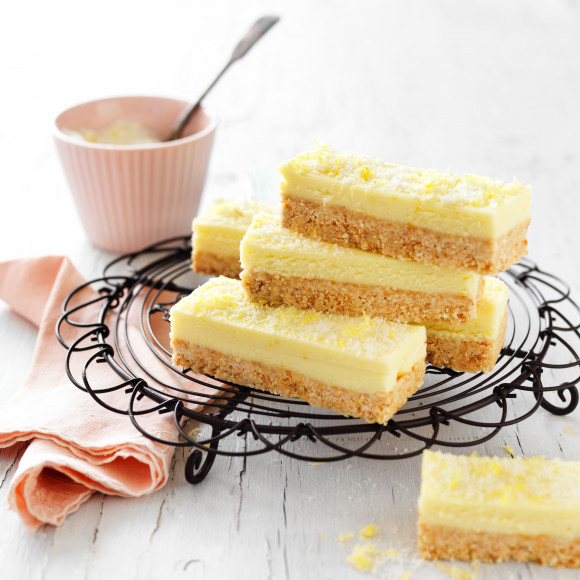 Lemon and coconut slice recipe