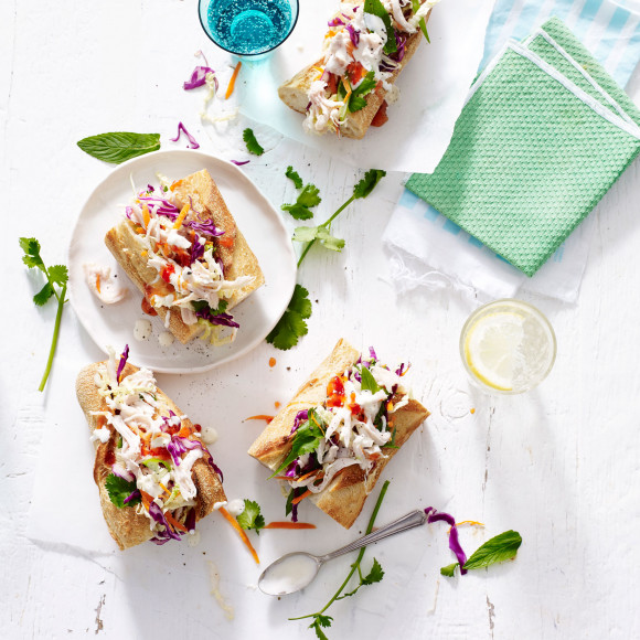 Chicken Breast with Asian Slaw Baguettes