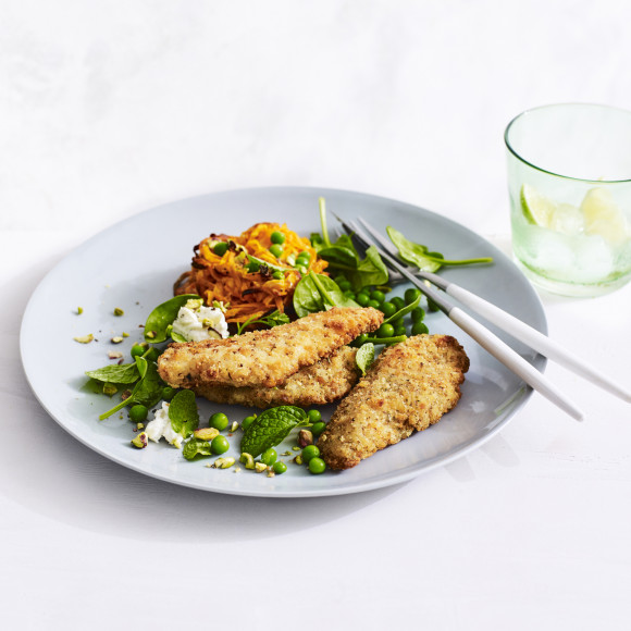 Chicken Breast Strips with Sweet Potato Rosti