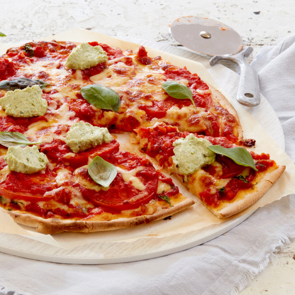 Margherita Pizza with Pesto Ricotta