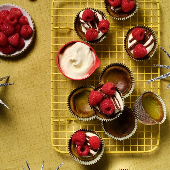 Mini Matcha Basque Cheesecakes with Nutella®