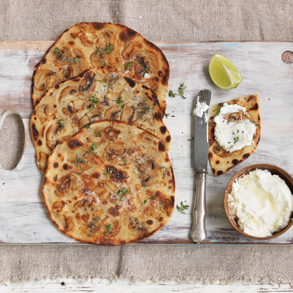 Quick and Easy Mushroom Flatbread