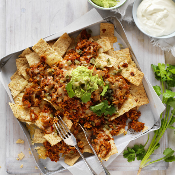 Chicken and Mushroom Nachos