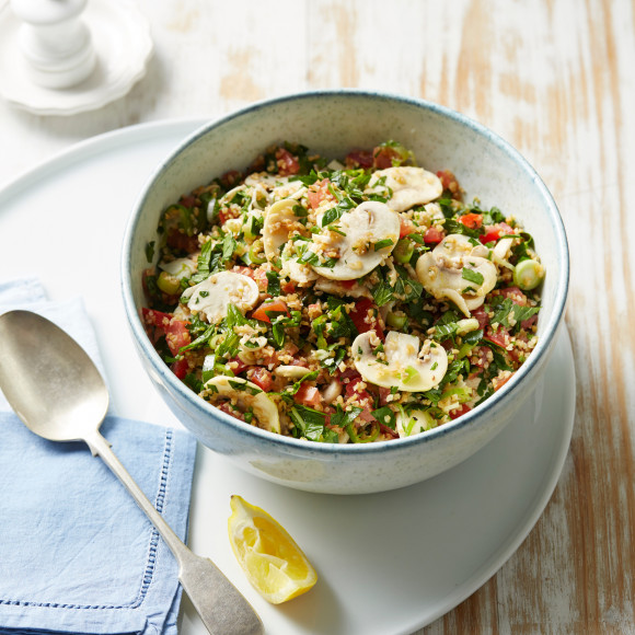 Marinated Mushroom Tabbouleh Salad