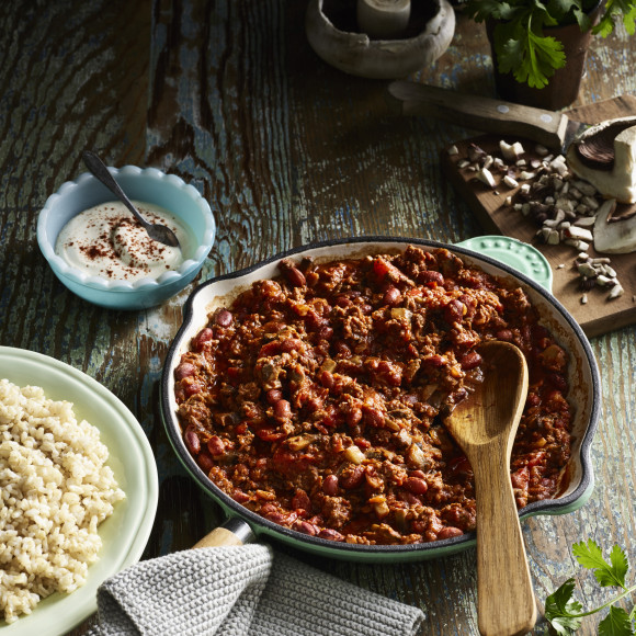 Beef and Mushroom Chilli Con Carne with a Cayenne Kick