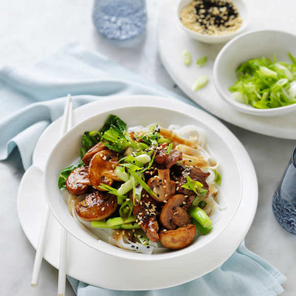 Mushroom and Char Siu Pork Stir Fry recipe 