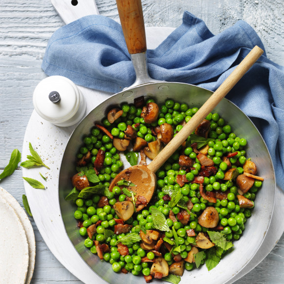 Bacon, Peas and Mushrooms side dish recipe
