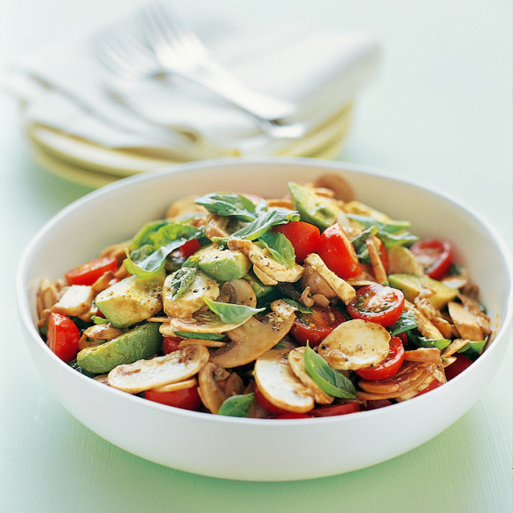 Easy mushroom, Tomato and Avocado Salad recipe