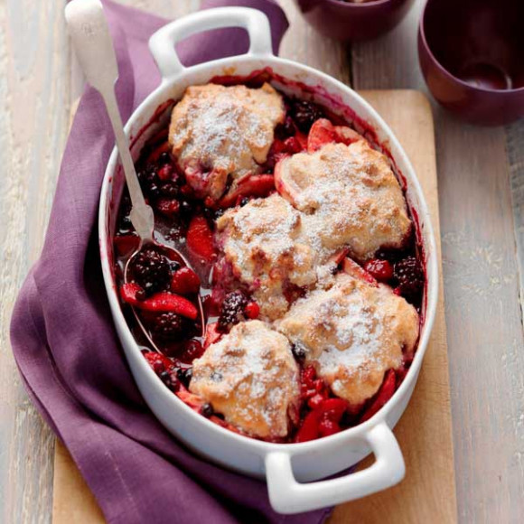 Mixed Berry & Apple Pecan Cobbler