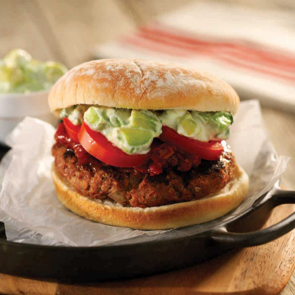 Lamb Burger with Avocado and Chilli Jam