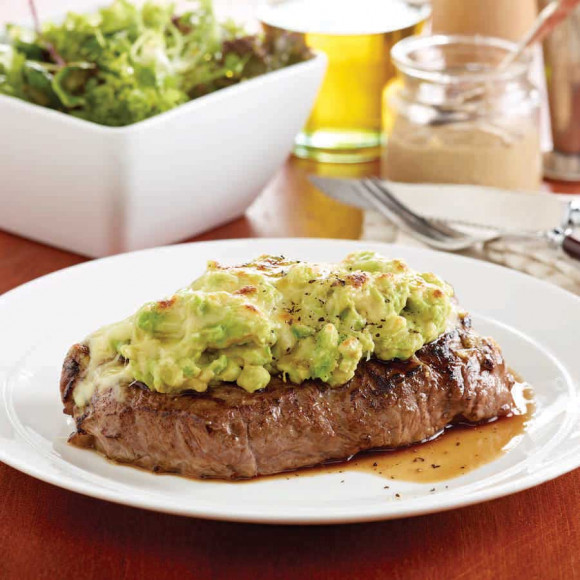 Avocado and Mozzarella Mustard Steaks