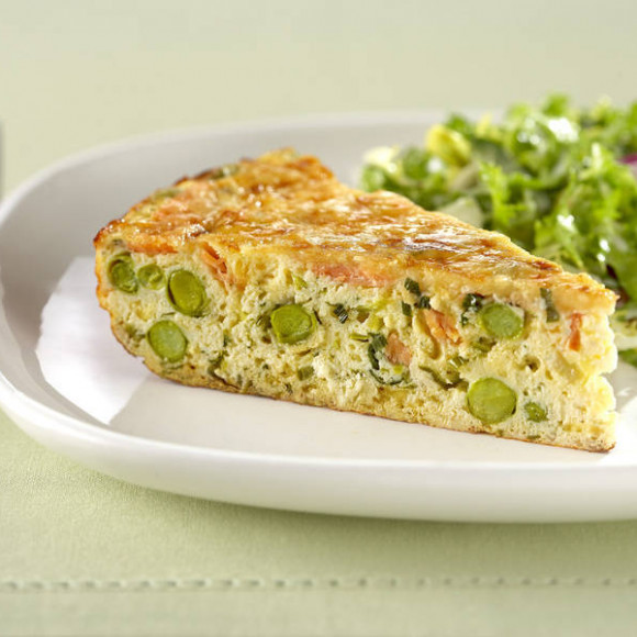 Smoked Salmon and Ricotta Frittata with Shredded Endive Salad