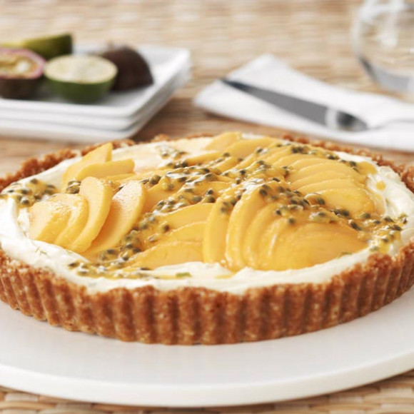 Lime Mascarpone and Mango Tart