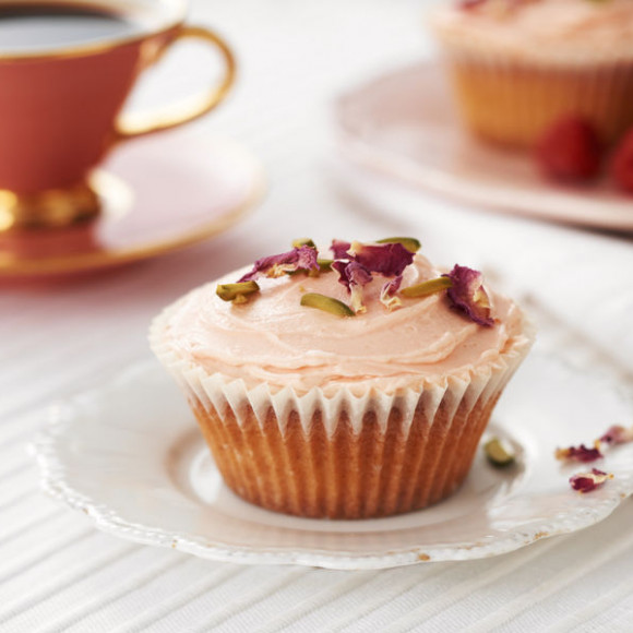 Raspberry and Rose Cupcakes