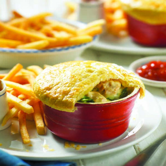 Cornfed Chilli Chicken Pies with Spicy Tomato Sauce