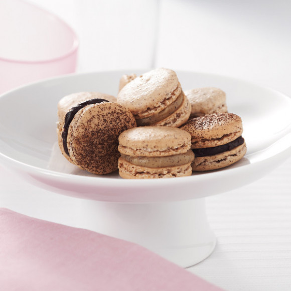 Hazelnut and Espresso Chocolate Macarons