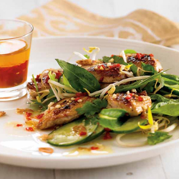 Quail Salad with Fresh Mint and Lime