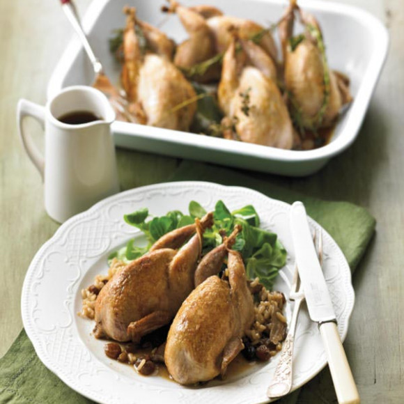 Porcini Quail with Sultanas