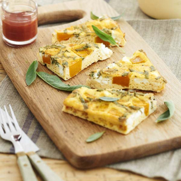 Pumpkin Sage and Goats Cheese Frittata