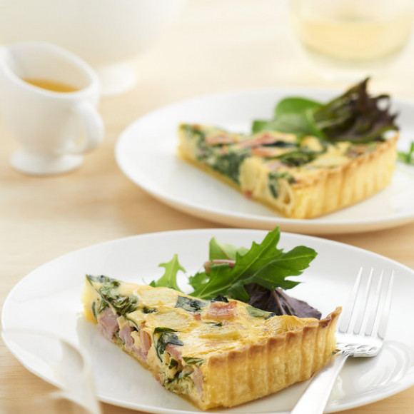Spinach Bacon and Potato Quiche