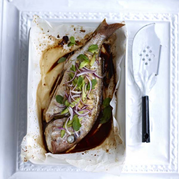 Soy-baked Whole Snapper
