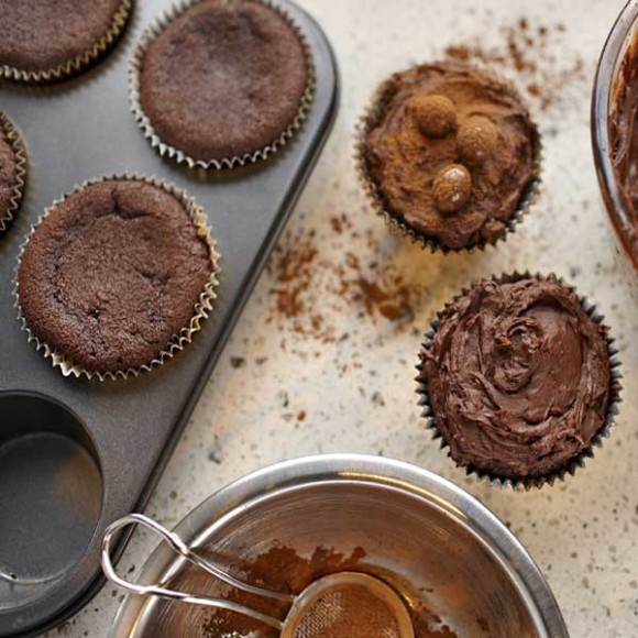 Chocolate on Chocolate Cup Cakes