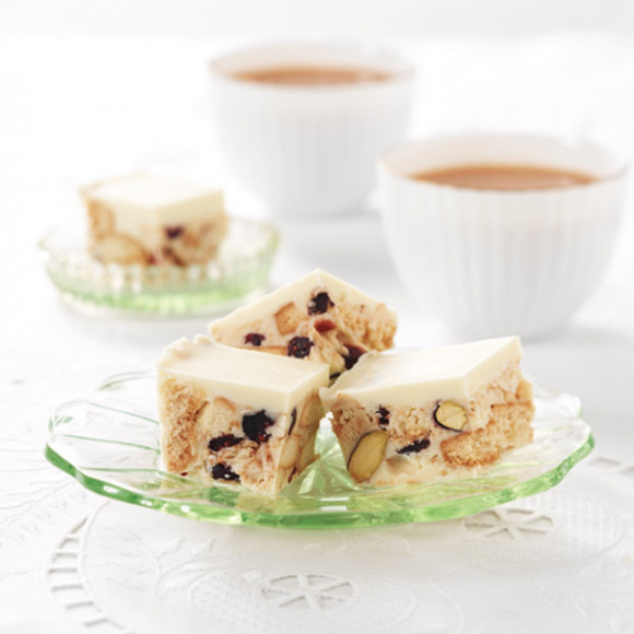 Pistachio and Cranberry White Chocolate Hedgehog