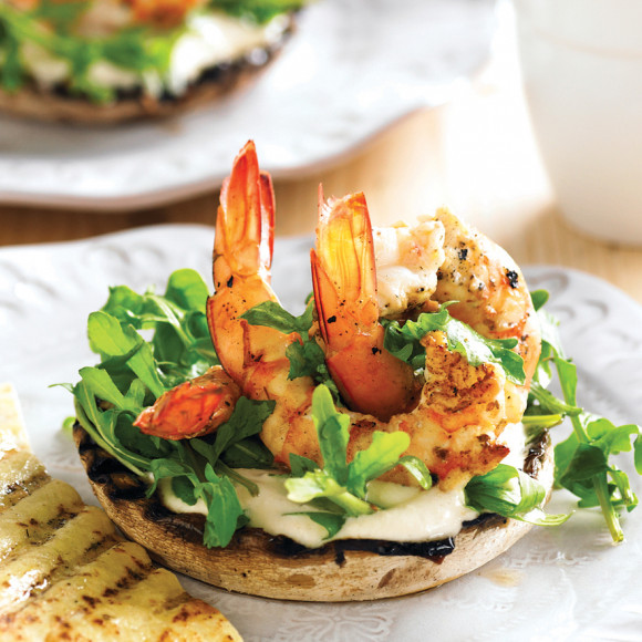 Lemon & Oregano Mushrooms with Prawns