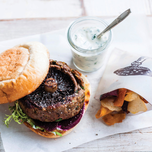 Mushroom lamb burger recipe