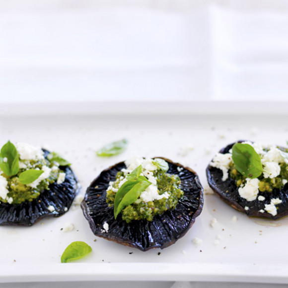 Pesto & Feta Mushroom Flats