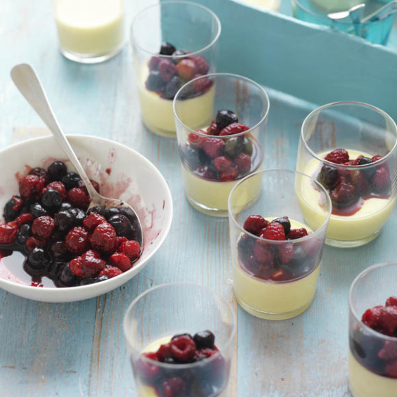 Organic Berries with Panna Cotta
