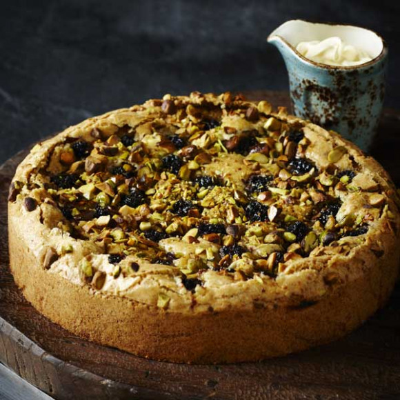 Burnt Butter, Blackberry and Pistachio Torte