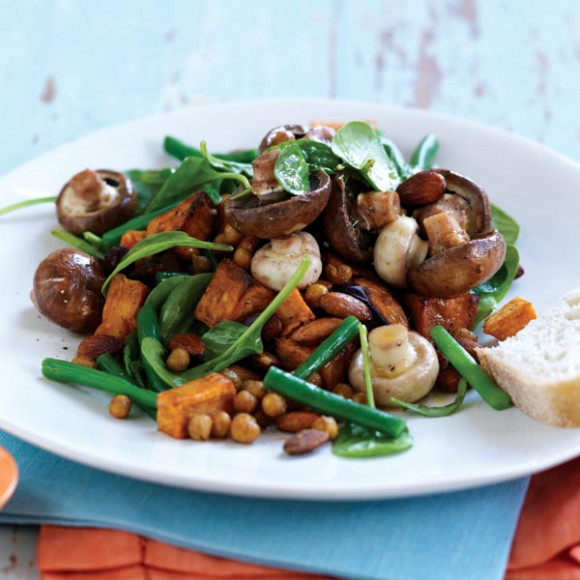 Mushroom, Sweet Potato & Chickpea Salad