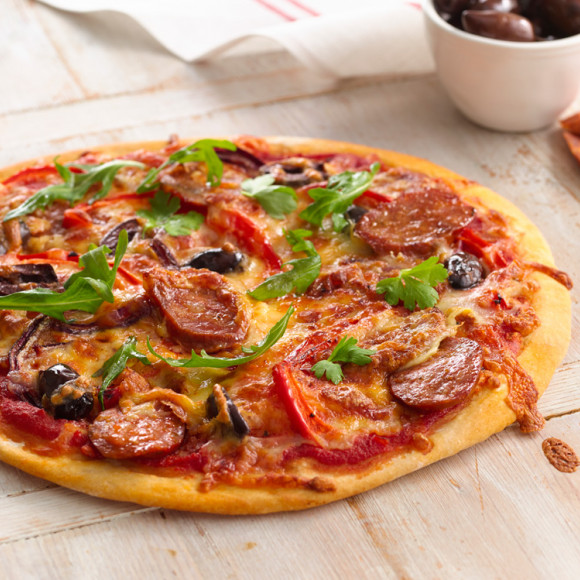 Spanish Chorizo, Capsicum and Olive Pizza