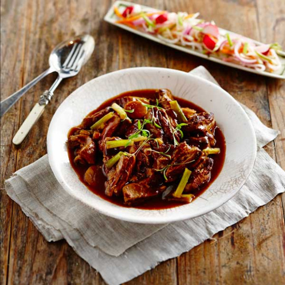 Slow Braised Pork Belly with Quick Pickled Salad