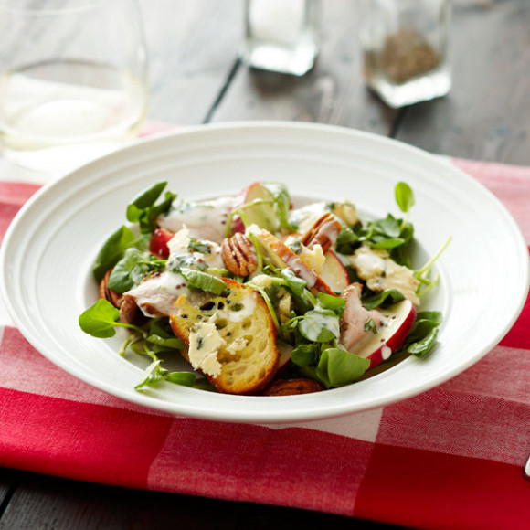 Roast Pork, Apple, Blue Cheese and Watercress Salad
