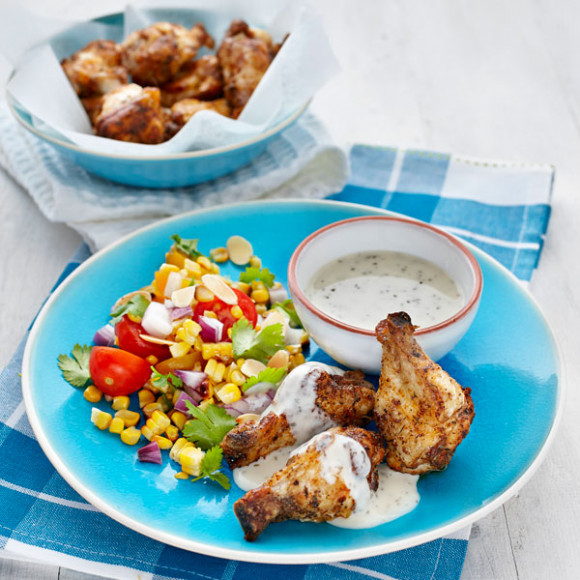 Cajun Fried Chicken with Charred Corn & Tomato Salsa