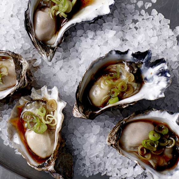 Oysters with a Lemongrass and Sesame Soy Dressing